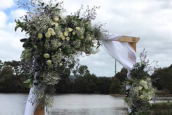 wedding celebrant's outdoor alter